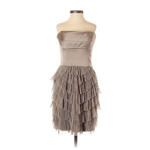 BCBG Gold Jacquier Tulle Cocktail Dress